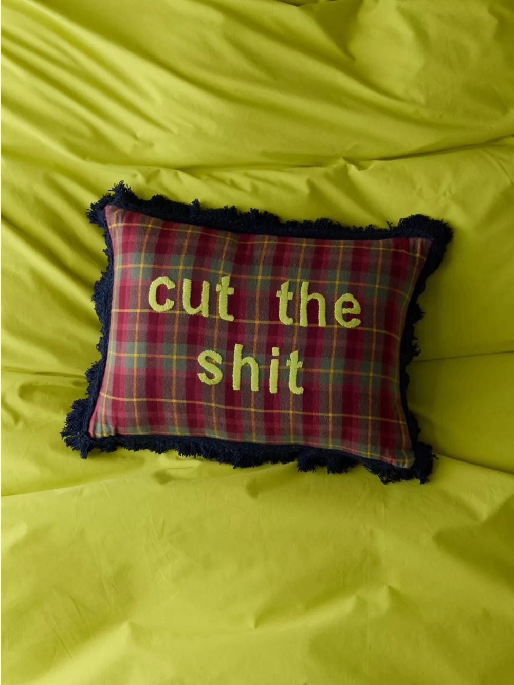 Brand new in bag Urban Outfitters Cut The S*** Embroidered Fringe Throw Pillow